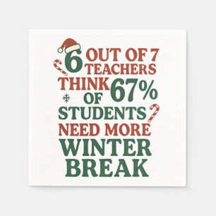 6 7 Teacher Six Seven 67 Santa Gen Alpha Napkin