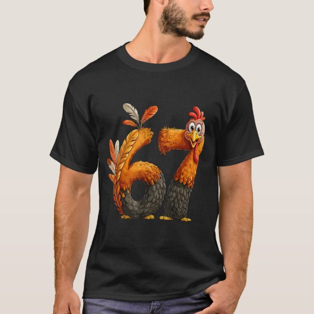 6 7 Thanksgiving Funny Turkey Thanksgiving 67 Men  T-Shirt (Front)