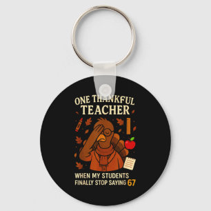 6-7 Thanksgiving Teacher Six Seven 67 Turkey Key Ring