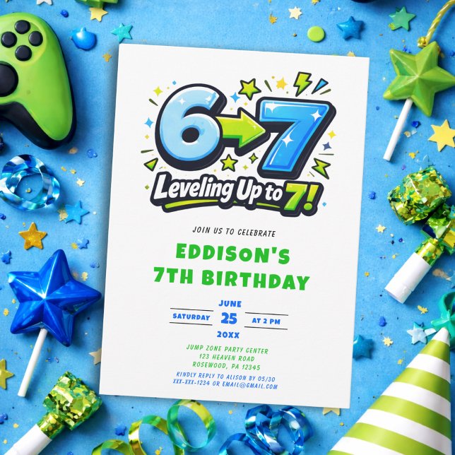 6 7 Trending Seven Birthday Party Invitation (Creator Uploaded)