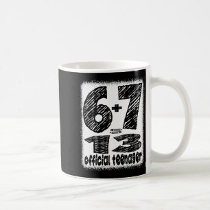 6+7 turning 13 year old teenager boys funny 13th coffee mug