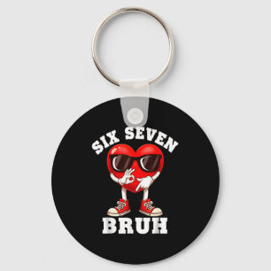 6 7 Valentines Day Shirt Men Boys Funny Heart Meme Key Ring