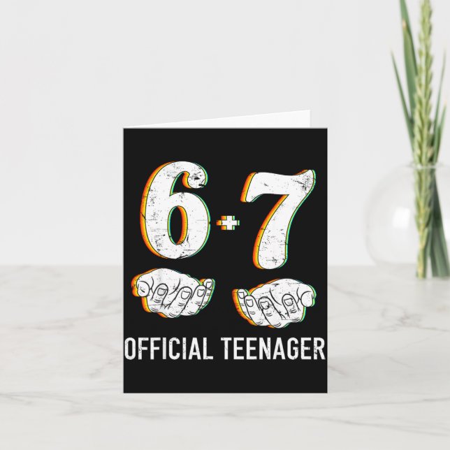 6+7 Year Old Boys Girls Teenager 13th Birthday Fun Card (Front)