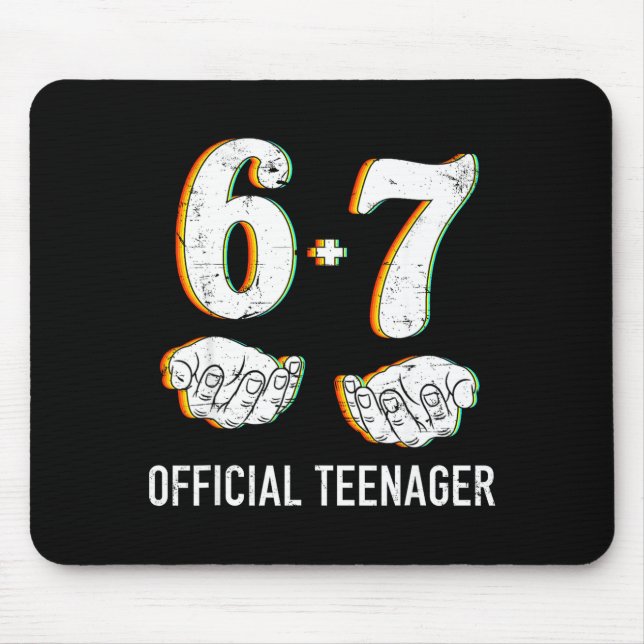 6+7 Year Old Boys Girls Teenager 13th Birthday Fun Mouse Mat (Front)