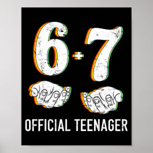 6+7 Year Old Boys Girls Teenager 13th Birthday Fun Poster