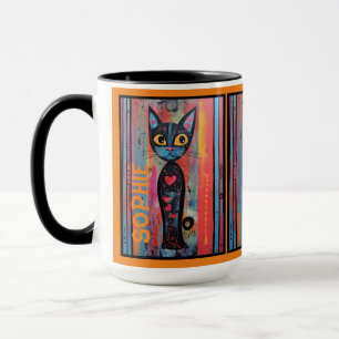 6 Abstract Kitty Personalised Mug