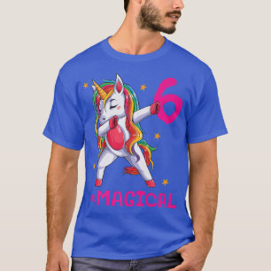 6 And Magical Girls 6th Birthday Unicorn 6 Year Ol T-Shirt