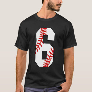 6 Baseball Mum 6Th Player Jersey Number 6 Years T-Shirt