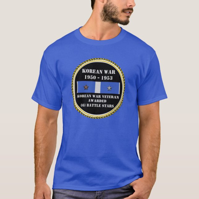 6 BATTLE STARS KOREAN WAR VETERAN T-Shirt (Front)