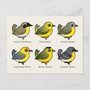 6 Birdorable Warblers Postcard