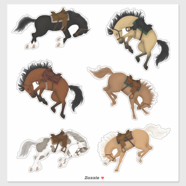 6 Bucking Broncos (Sheet)
