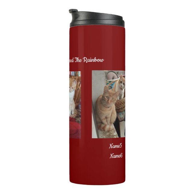 6 Cats Photo And Name ,Keepsake,Create You Own,  Thermal Tumbler (Rotated Right)