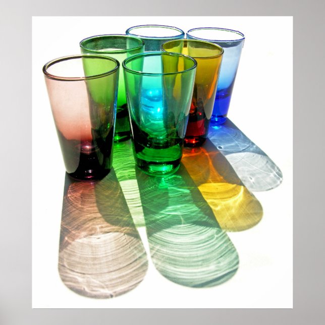6 Coloured Cocktail Shot Glasses -Style 18 Poster (Front)