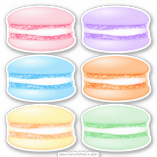 6 colourful macarons