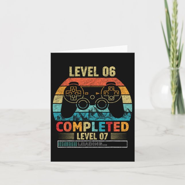 6 Completed Level 7 Loading 6th Birthday Video Gam Card (Front)