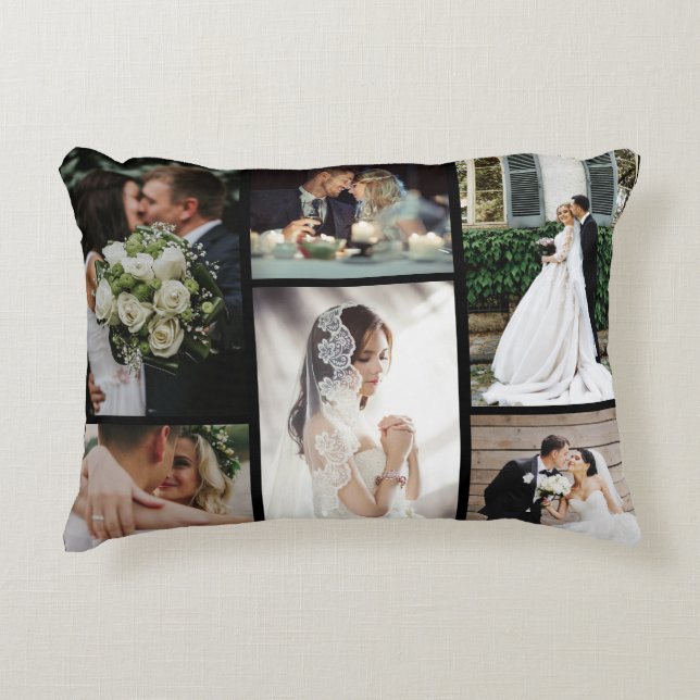 6 Custom Photo Collage Favourite Moments Decorative Cushion (Front)