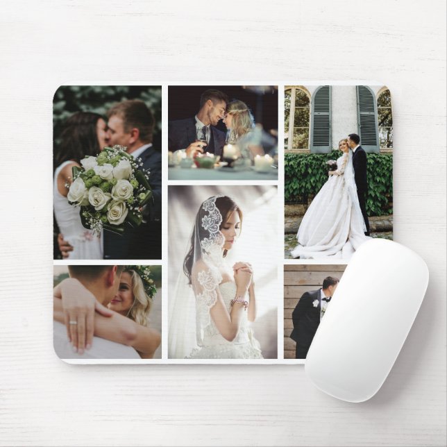 6 Custom Photo Collage Favourite Moments Mouse Mat (With Mouse)