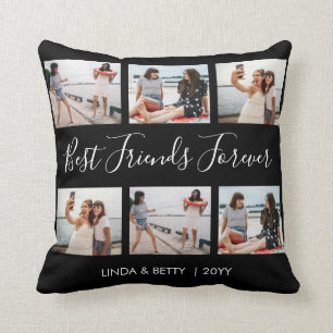 6 Custom Photo Collage Script Best Friends Forever Cushion