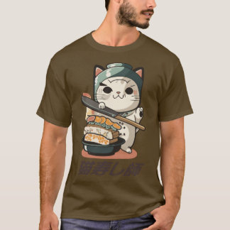6 cute cat sushi chef neko sushi master T-Shirt