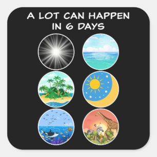 6 Days of Creation – Genesis 1-2 School Teacher  Square Sticker