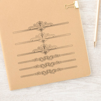 6 Die-Cut Whimsical Black Line Accent Stickers