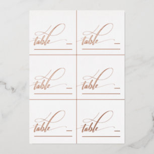 6 DIY Rose Gold Foil Calligraphy Folded Place Card