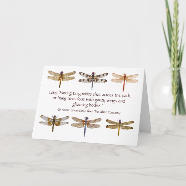 6 dragonfly watercolors & quote card (Front)