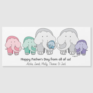 6 Elephants Group Greeting Card