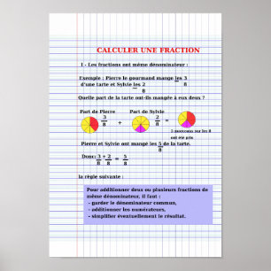 6 eme calculer fraction Poster Paper (Matte)