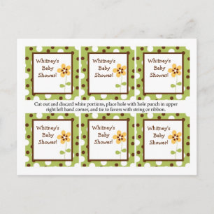 6 Favour Tags Forest Friends Flower Invitation Postcard