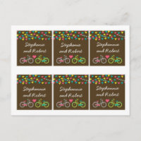 6 Favour Tags Whimsical Love Lovers Bikes Bicycle