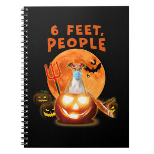 6 Feet, People Italian Greyhound Dog With Mask Notebook