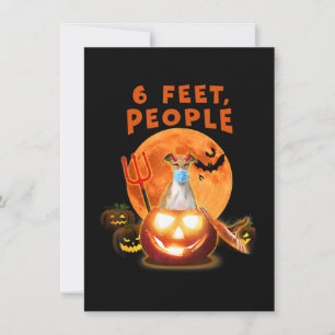6 Feet, People Italian Greyhound Dog With Mask Thank You Card