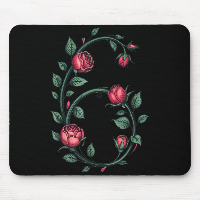 6 Floral 67 Rose Valentines Day Funny Love Matchin Mouse Mat (Front)