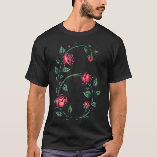 6 Floral 67 Rose Valentines Day Funny Love Matchin T-Shirt (Front)