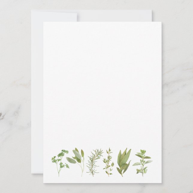 6 FRESH HERBS 5.5x7.5 Blank Flat Card (Front)