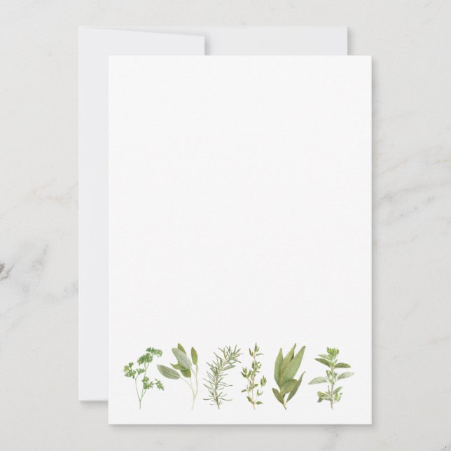 6 FRESH HERBS 5x7 Blank Flat Card (Front)