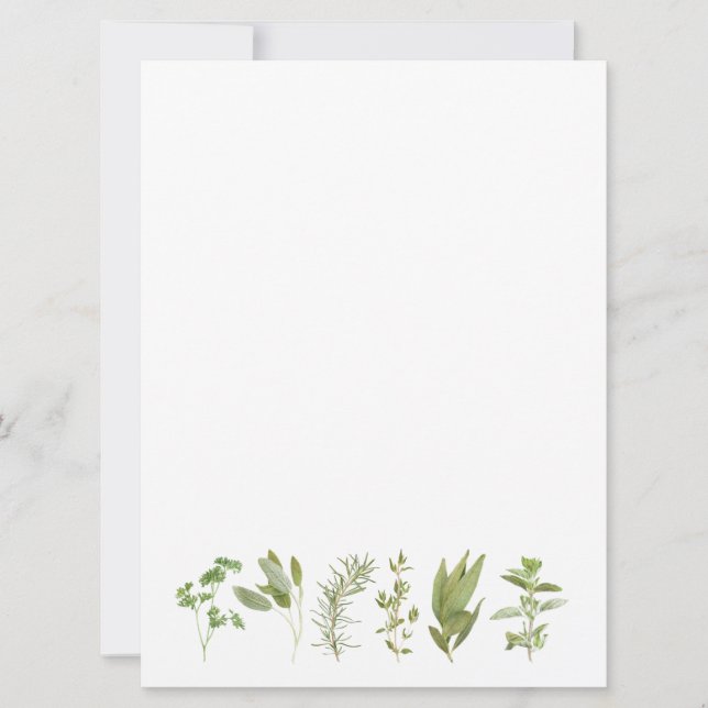 6 FRESH HERBS 6.5x8.75 Blank Flat Card (Front)