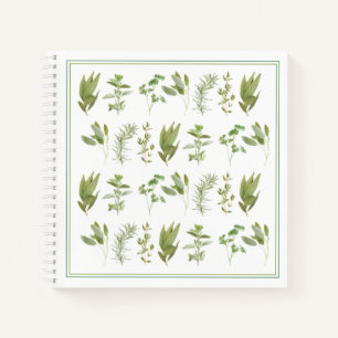 6 FRESH HERBS 8.5x8.5 Spiral Notebook
