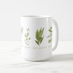 6 FRESH HERBS Tall White Mug