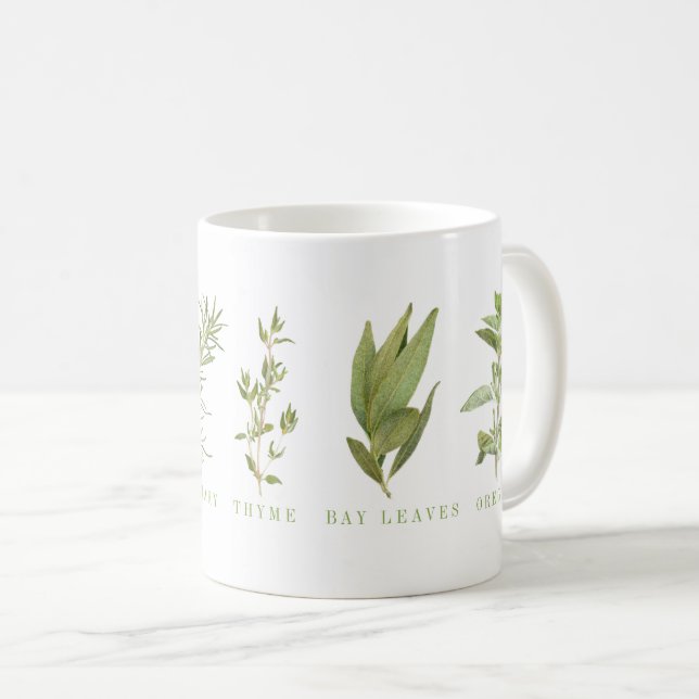 6 FRESH HERBS White Mug (Front Right)