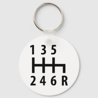 6 gearshift race car black key ring