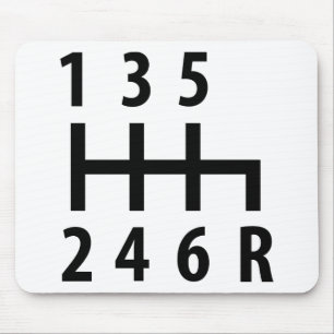 6 gearshift race car black mouse mat