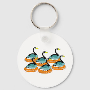 6 Geese A Laying Key Ring
