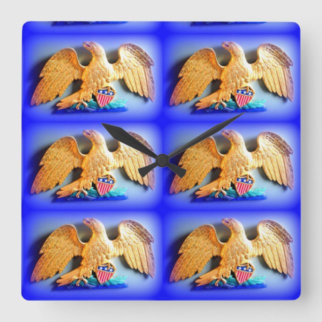 6 gold eagles wall clock (Front)