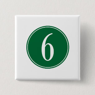#6 Green Circle 15 Cm Square Badge