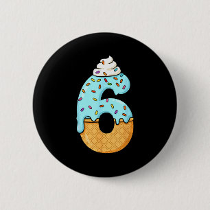 #6 Jersey Uniform Drip Teen Slang, Funny Ice Cream 6 Cm Round Badge