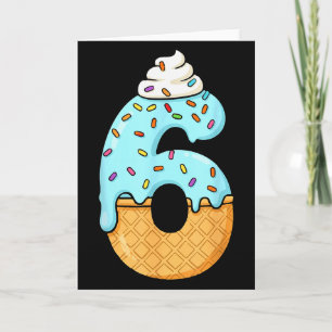 #6 Jersey Uniform Drip Teen Slang, Funny Ice Cream Card