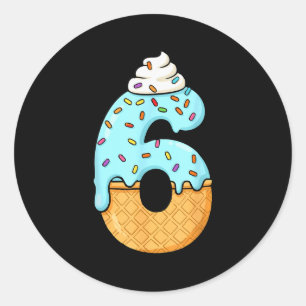 #6 Jersey Uniform Drip Teen Slang, Funny Ice Cream Classic Round Sticker