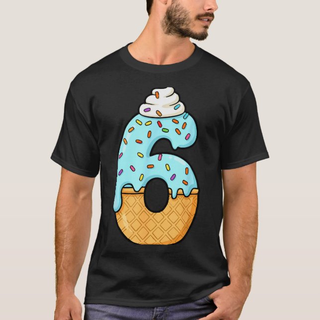 #6 Jersey Uniform Drip Teen Slang, Funny Ice Cream T-Shirt (Front)